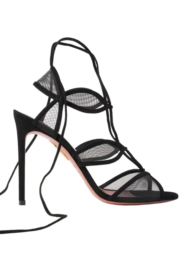 Fatal Attraction 105 Suede-trimmed Mesh Sandals