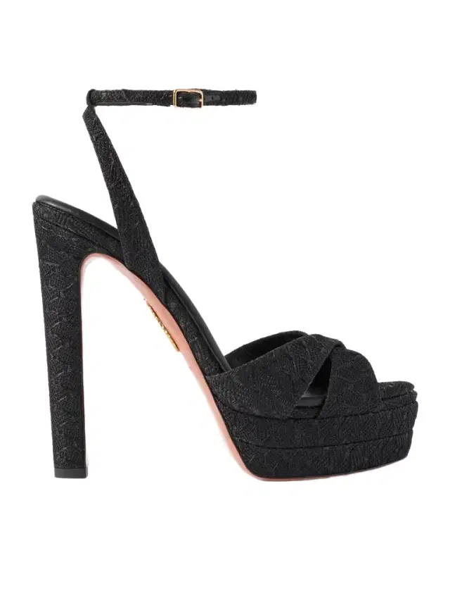 Divine Plateau 130 Metallic Woven Platform Sandals