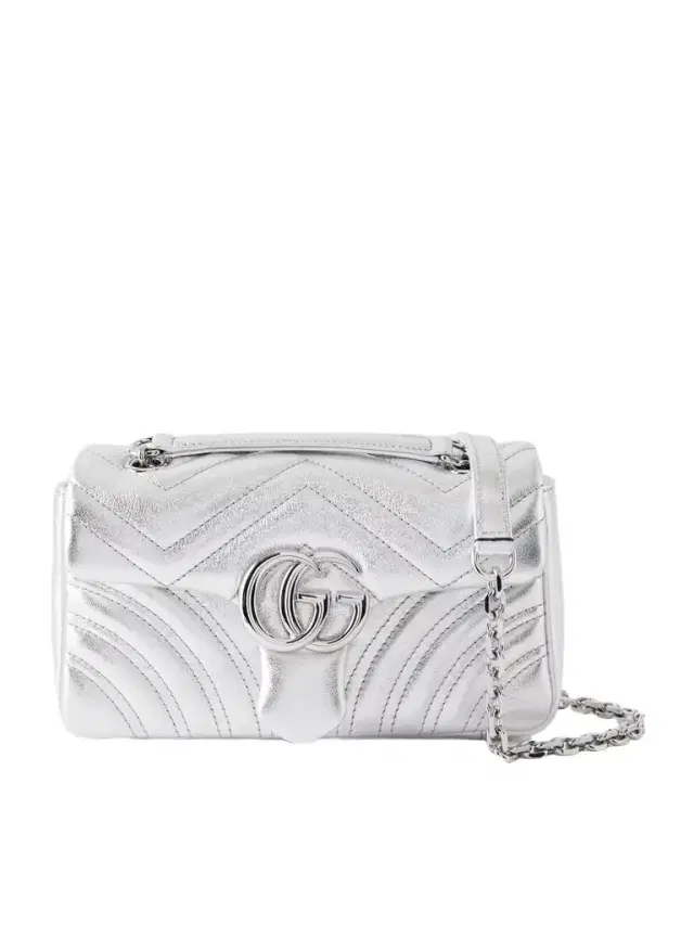 Gg Marmont Matelassé Metallic Leather Shoulder Bag