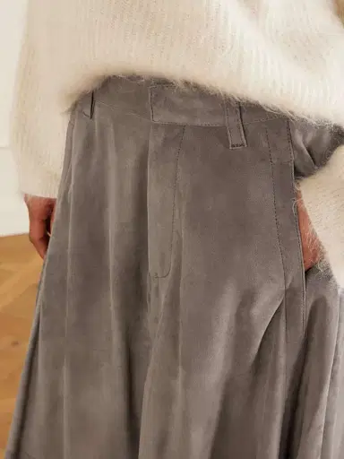 Brunello Cucinelli Flared Suede Midi Skirt | Thumbnail 5 Brunello Cucinelli Flared Suede Midi Skirt | Thumbnail 5