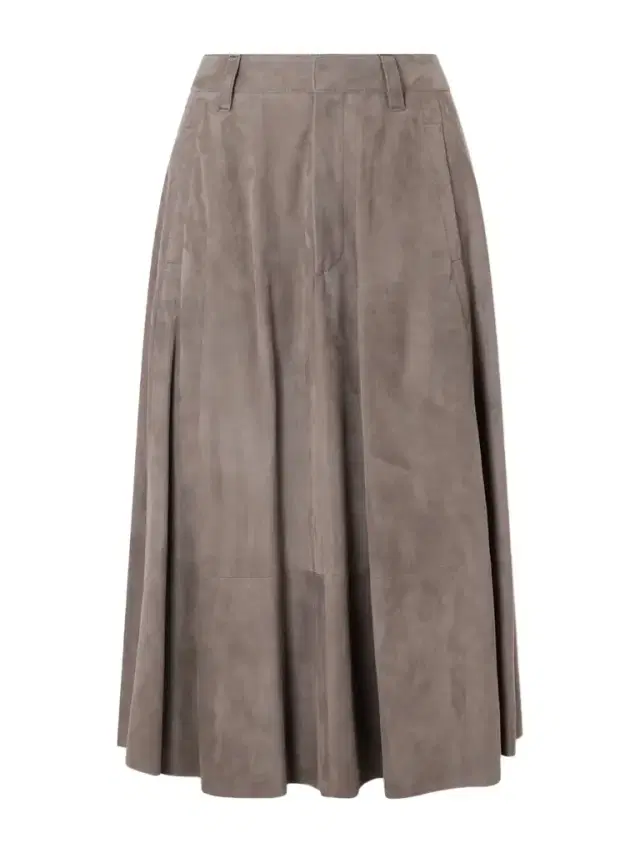 Flared Suede Midi Skirt