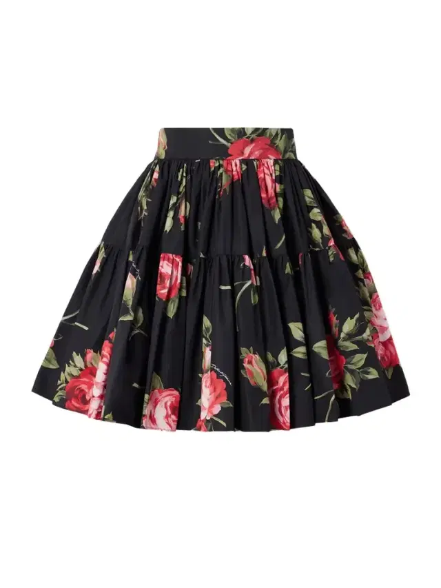 Tiered Floral-print Cotton-poplin Mini Skirt
