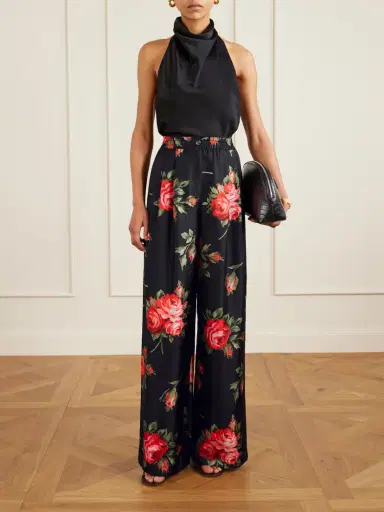Dolce & Gabbana Floral-print Silk-twill Wide-leg Pants | Thumbnail 2 Dolce & Gabbana Floral-print Silk-twill Wide-leg Pants | Thumbnail 2