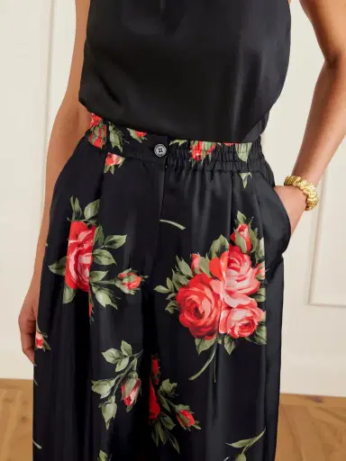 Dolce & Gabbana Floral-print Silk-twill Wide-leg Pants | Thumbnail 4 Dolce & Gabbana Floral-print Silk-twill Wide-leg Pants | Thumbnail 4