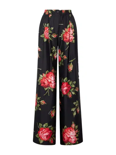 Dolce & Gabbana Floral-print Silk-twill Wide-leg Pants | Thumbnail 1 Dolce & Gabbana Floral-print Silk-twill Wide-leg Pants | Thumbnail 1
