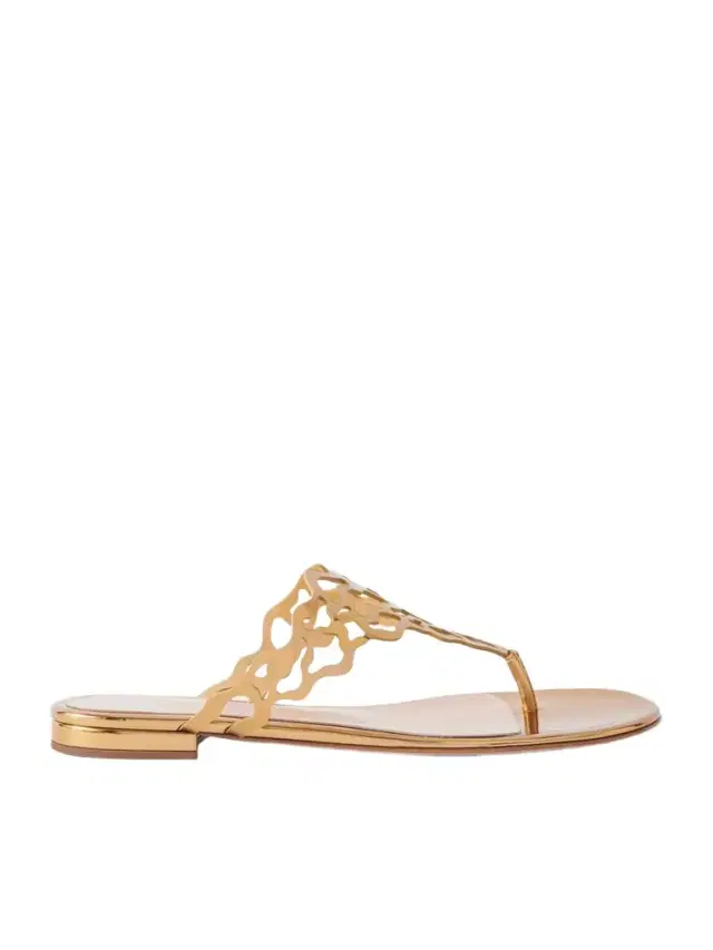 Laser-cut Mirrored-leather Sandals