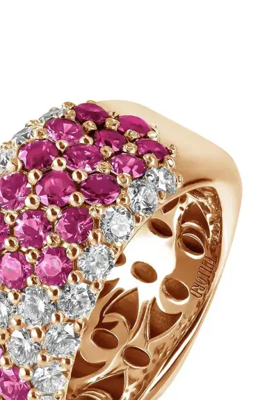 FULLORD Pink Sapphire Diamond Half Ring | Thumbnail 1 FULLORD Pink Sapphire Diamond Half Ring | Thumbnail 1