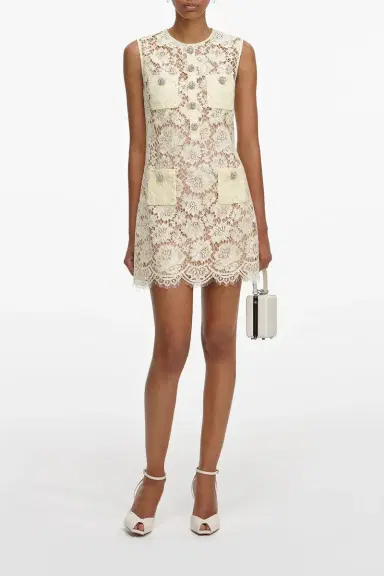 Self-Portrait Sleeveless Fine Mini Dress | Thumbnail 2