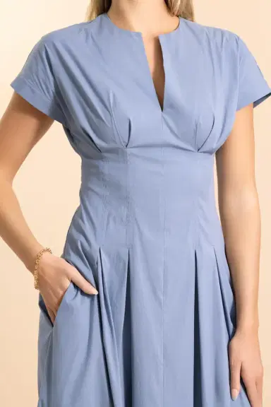 Lela Rose Smocked Back Dress | Thumbnail 3