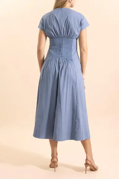 Lela Rose Smocked Back Dress | Thumbnail 4