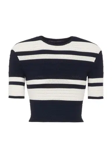Ralph Lauren Striped Textured Cropped Sweater | Thumbnail 1