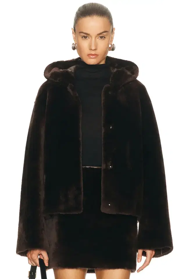 NOUR HAMMOUR Cooper Hooded Shearling Jacket