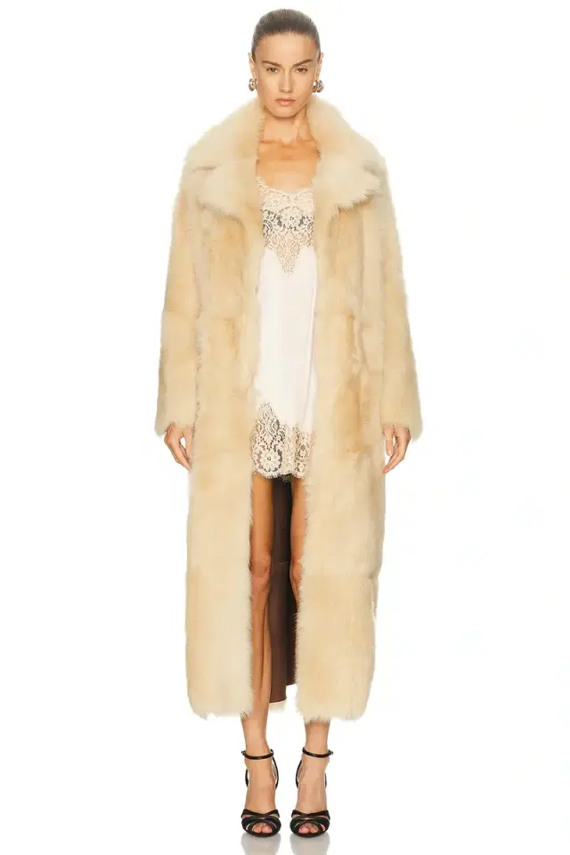 NOUR HAMMOUR Evita Long Luxurious Shearling Coat