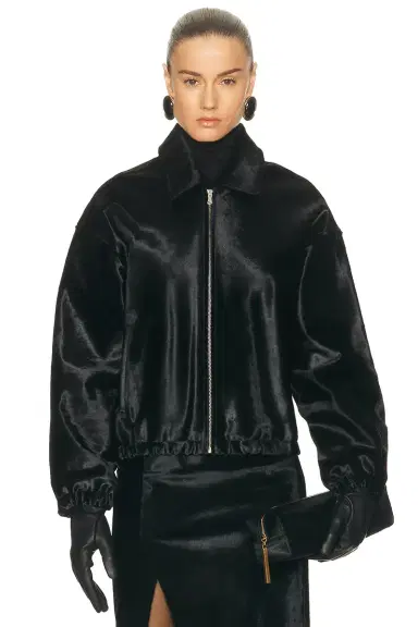 Nour Hammour Luna Ponyhair Bomber Jacket | Thumbnail 1 Nour Hammour Luna Ponyhair Bomber Jacket | Thumbnail 1