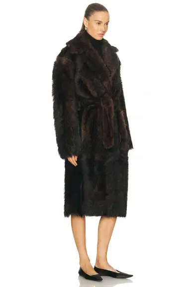 Nour Hammour Uma Drapey Shearling Coat | Thumbnail 2 Nour Hammour Uma Drapey Shearling Coat | Thumbnail 2