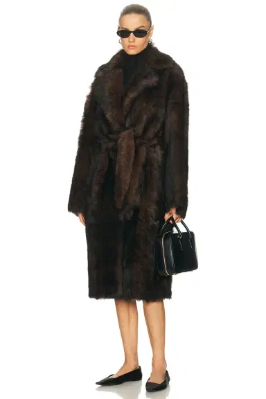 Nour Hammour Uma Drapey Shearling Coat | Thumbnail 4 Nour Hammour Uma Drapey Shearling Coat | Thumbnail 4