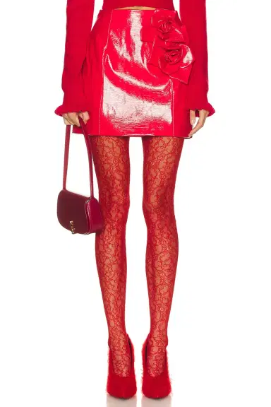 Aknvas Liva Faux Leather Rose Skirt | Thumbnail 1 Aknvas Liva Faux Leather Rose Skirt | Thumbnail 1