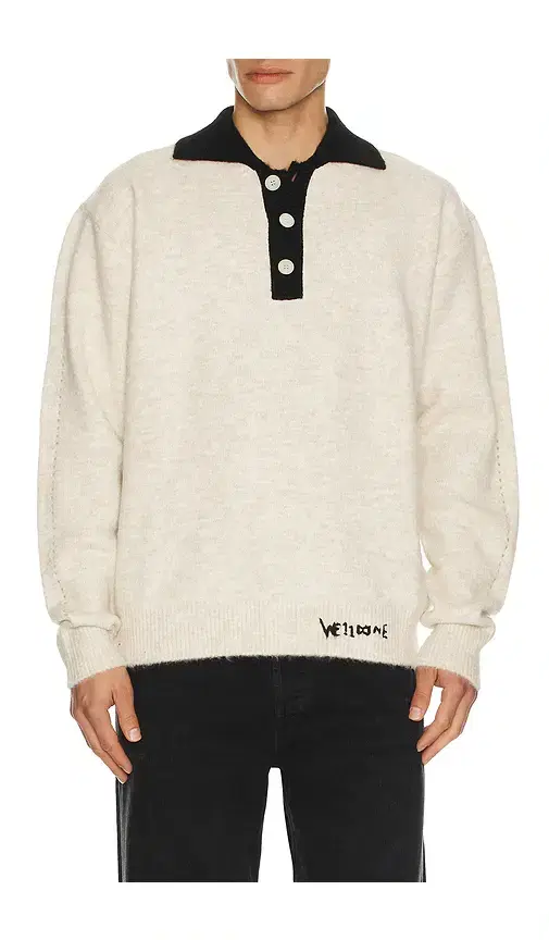 WE11DONE Brushed Contrast Knit Top