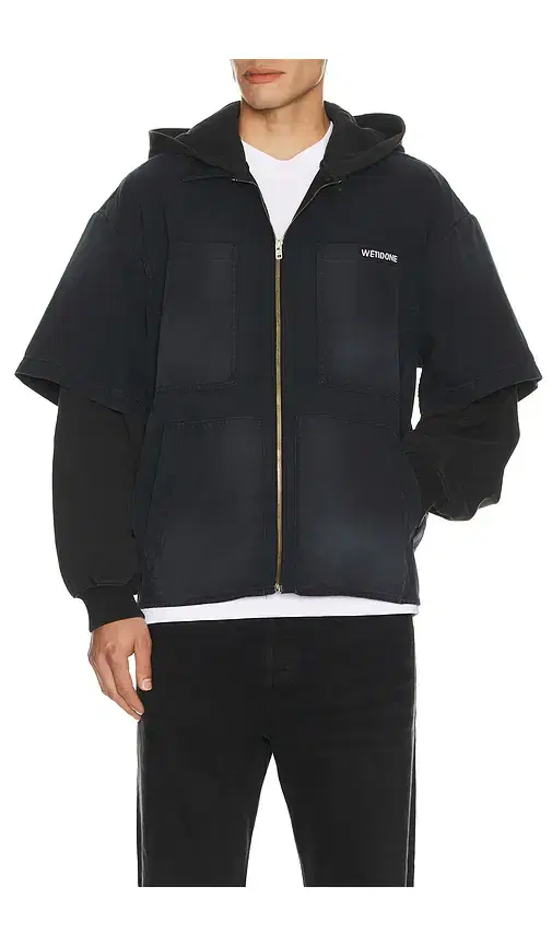 We11Done Faded Layered Hoodie Jacket