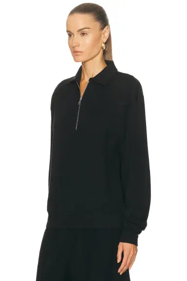 ÉTERNE Zip-up Polo Sweatshirt | Thumbnail 2