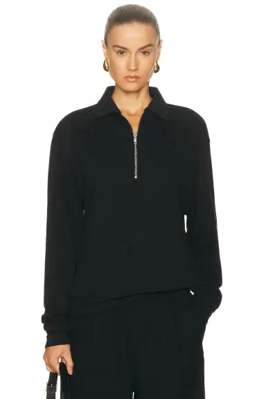ÉTERNE Zip-up Polo Sweatshirt | Thumbnail 1