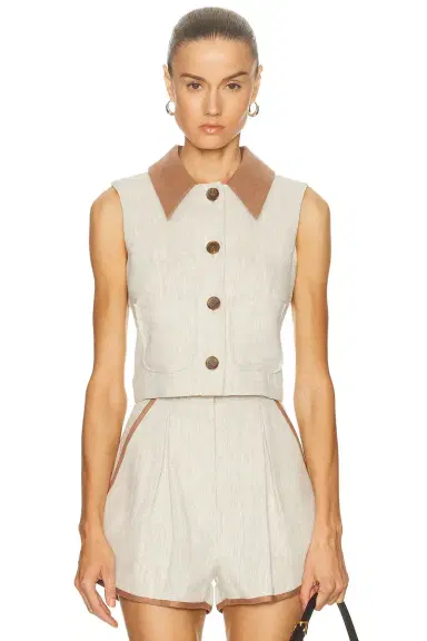 Matthew Bruch Collared Vest Top | Thumbnail 1