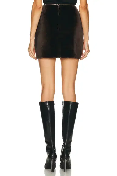 Nour Hammour Remi Mini Shearling Skirt | Thumbnail 4 Nour Hammour Remi Mini Shearling Skirt | Thumbnail 4