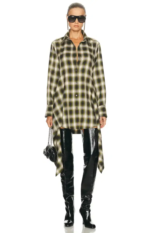 Cascade Front Shirt Dress