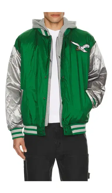 Mitchell & Ness NFL Eagles Diamond Fusion Vintage Logo Button Front Jacket | Thumbnail 2