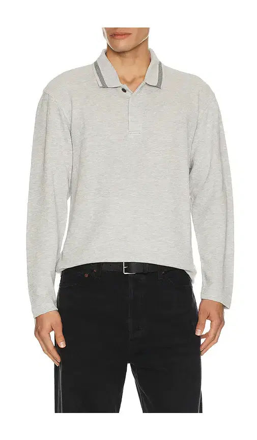 Structured Relaxed Fit Long Sleeve Polo