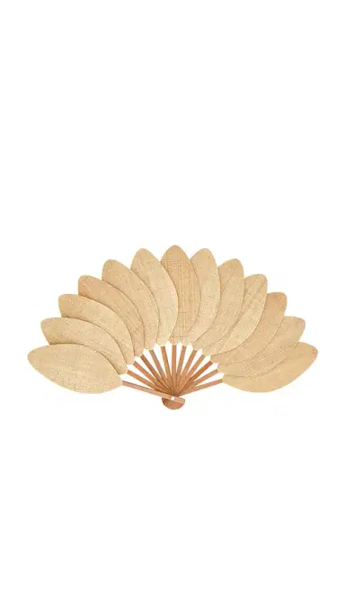 Eva Ventai Large Palmette Raffia The Classic Format Fan | Thumbnail 1 Eva Ventai Large Palmette Raffia The Classic Format Fan | Thumbnail 1