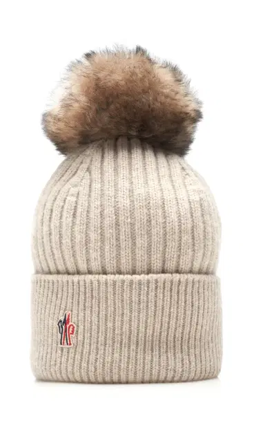 Moncler Grenoble Shearling-Trimmed Wool Beanie | Thumbnail 3 Moncler Grenoble Shearling-Trimmed Wool Beanie | Thumbnail 3