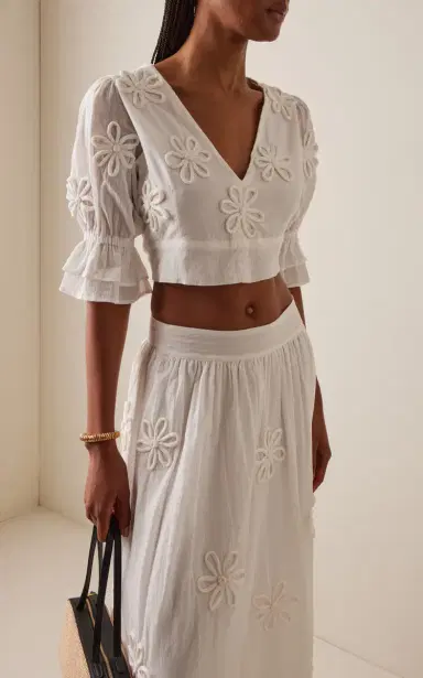 All That Remains Fleur Floral-Appliquéd Cotton-Silk Top | Thumbnail 2 All That Remains Fleur Floral-Appliquéd Cotton-Silk Top | Thumbnail 2