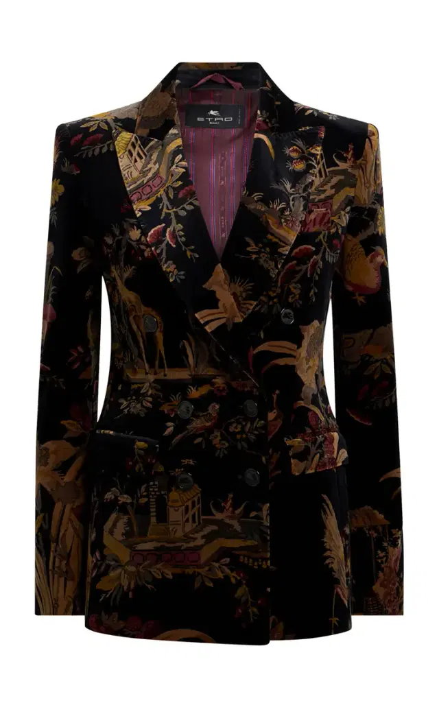 Etro Double-Breasted Velvet Jacket