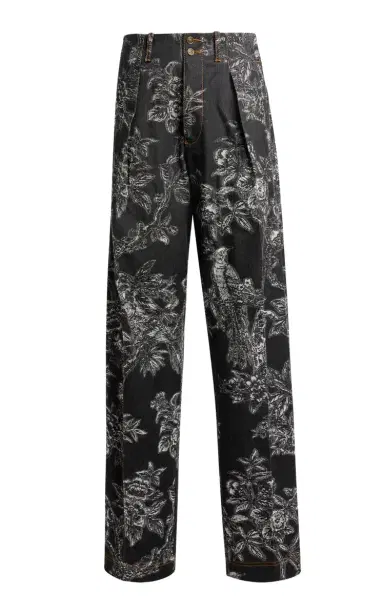 Etro Patterned Stretch-Denim Straight-Leg Jeans | Thumbnail 1