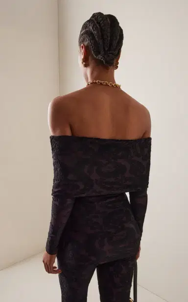 Etro Flocked Stretch-Velvet Longline Top | Thumbnail 4 Etro Flocked Stretch-Velvet Longline Top | Thumbnail 4