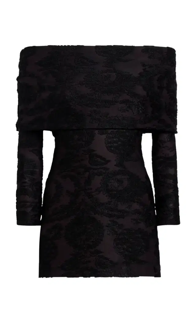 Flocked Stretch-Velvet Longline Top