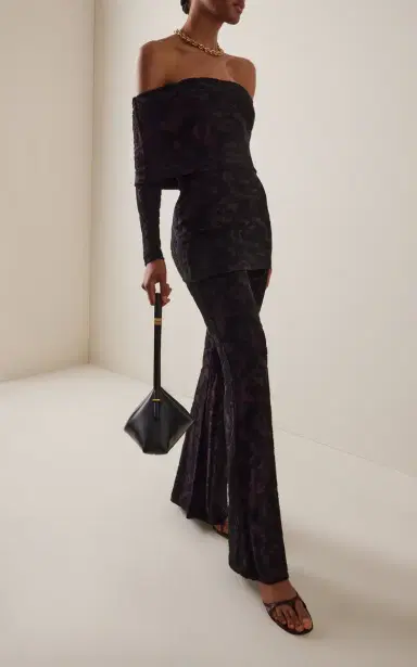 Etro Flocked Stretch-Velvet Flared Pants | Thumbnail 2 Etro Flocked Stretch-Velvet Flared Pants | Thumbnail 2