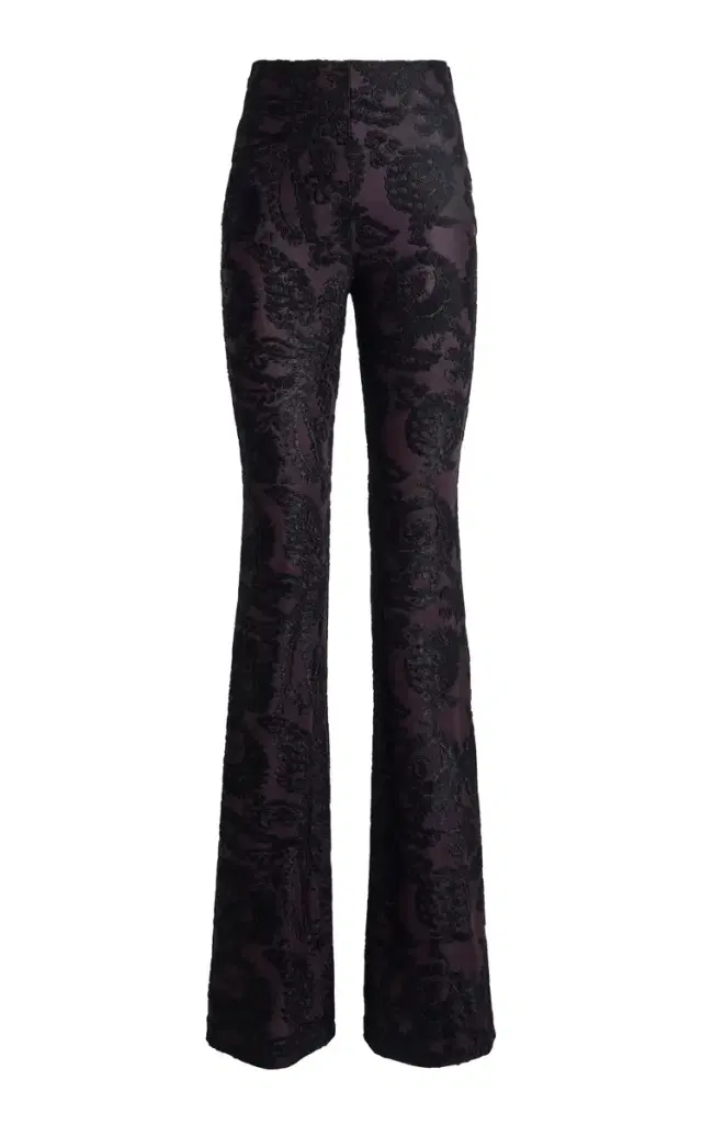 Etro Flocked Stretch-Velvet Flared Pants