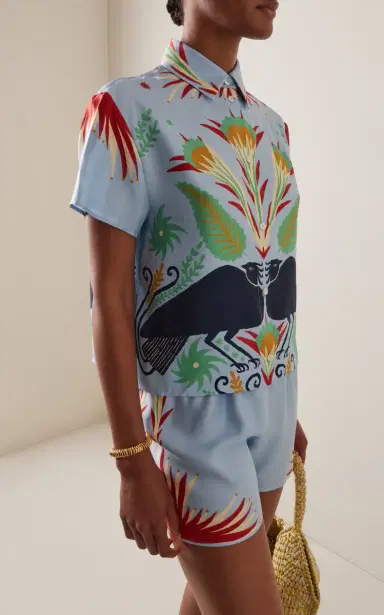 Etro Printed Silk Shorts Set | Thumbnail 4