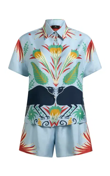 Etro Printed Silk Shorts Set | Thumbnail 1