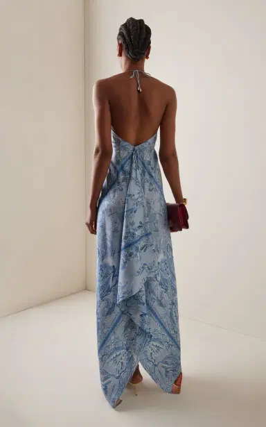Etro Patterned Asymmetric Midi Dress | Thumbnail 4 Etro Patterned Asymmetric Midi Dress | Thumbnail 4