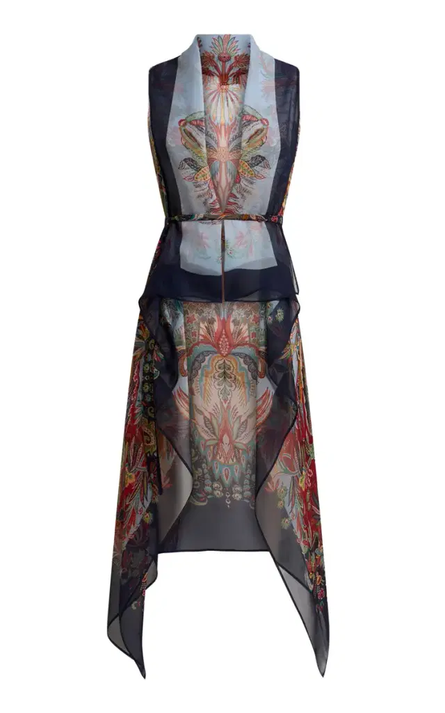 Printed Silk Foulard Vest
