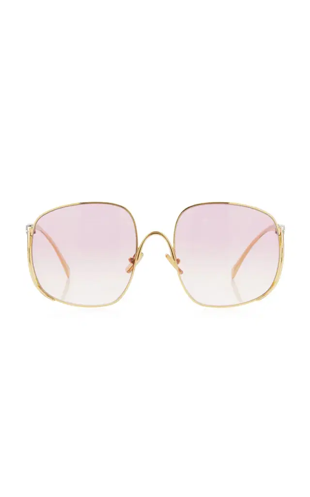 Square-Frame Metal Sunglasses