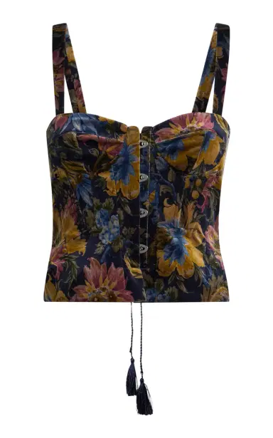 Etro Floral Cotton-Blend Corset Top | Thumbnail 3