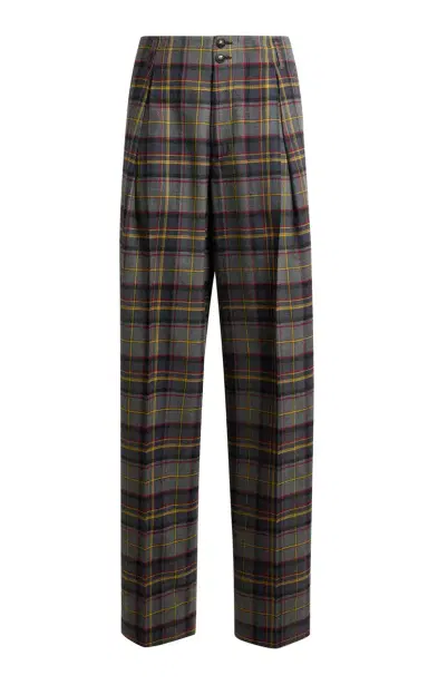 Etro Plaid Wool-Blend Wide-Leg Pants | Thumbnail 6 Etro Plaid Wool-Blend Wide-Leg Pants | Thumbnail 6
