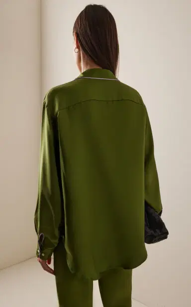 Comme Si Notched Collar Silk Shirt | Thumbnail 4 Comme Si Notched Collar Silk Shirt | Thumbnail 4