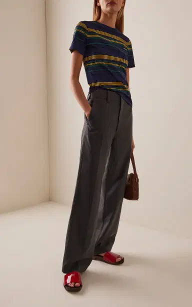 Miu Miu Striped Cotton Jersey T-Shirt | Thumbnail 3