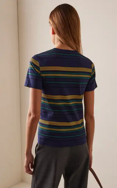 Miu Miu Striped Cotton Jersey T-Shirt | Thumbnail 4