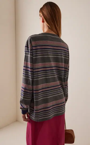 Miu Miu Striped Cotton Jersey T-Shirt | Thumbnail 4 Miu Miu Striped Cotton Jersey T-Shirt | Thumbnail 4